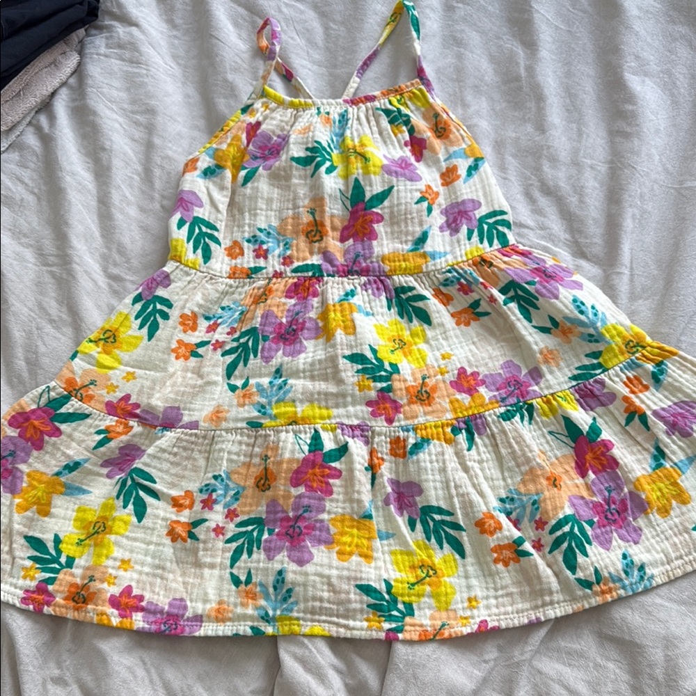Cat & Jack Yellow Pink Ruffled Tiered Sundress